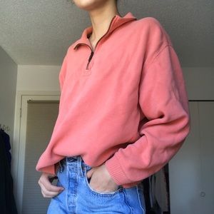 Pink 1/4 zip vintage sweater